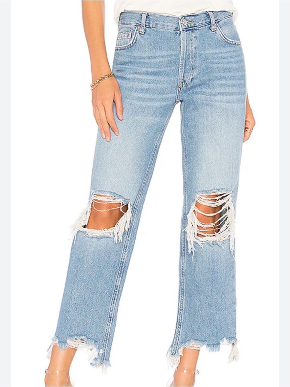We The Free Maggie Straight Jean Light Stone
Free People Sz 26 Distressed - Picture 2 of 16